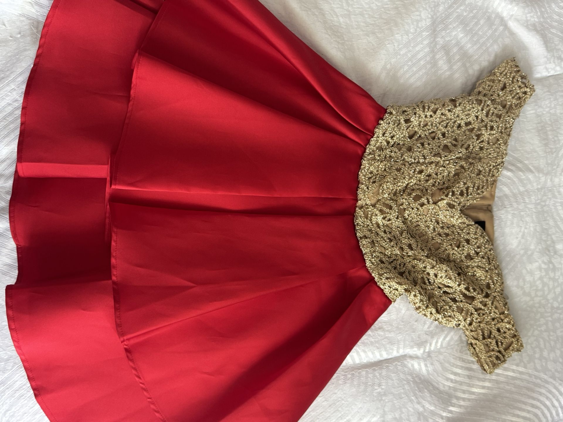 Red and gold Dress
