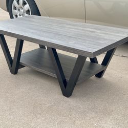 Super Cool 47” Antique Grey & Black V shape Rectangular Coffee Table