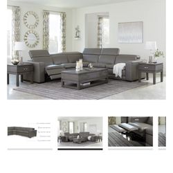 Ashley Furniture Leather 5 Piece Sectional 