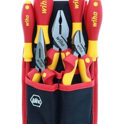 Wiha 32985 7 Piece Insulated Industrial Pliers and Screwdriver Set