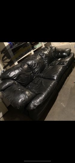 Black leather couch