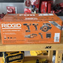 RIDGID 6 Combo TOOLS CHARGER AND 2 2.0 Amp Batteries 