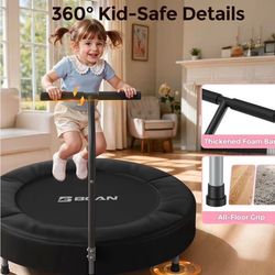 New-Bcan Kids Mini Trampoline w Safety Handle