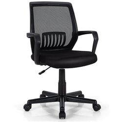  Height Adjustable Mid-Back Mesh Chair Executive Chair w/ Lumbar Support