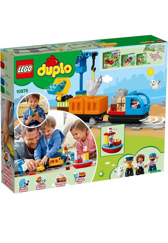 LEGO DUPLO Town Cargo Train 10875 Building Toy Set for Preschool Kids, Toddler Boys and Girls Ages 2-5 (105 Pieces)

