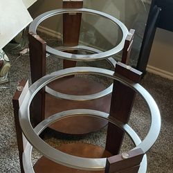 Glass Top End Table X2