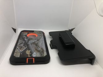 iPhone 7 Plus / iPhone 8 Plus Orange camouflage belt clip case