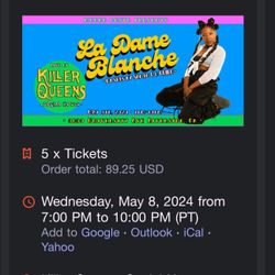 5 Tickets To La Dame Blanche Less Than value