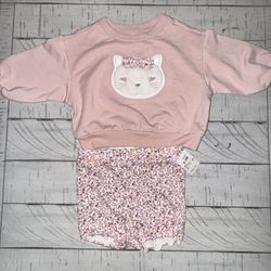 Baby girl 6-9 months shorts with sweater set
