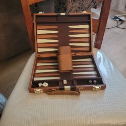 Backgammon Game, Leather Case
