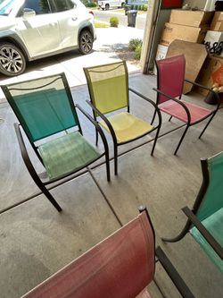 $20 for 6 Chairs - (2) Pink, (2) Lime (2) Aqua