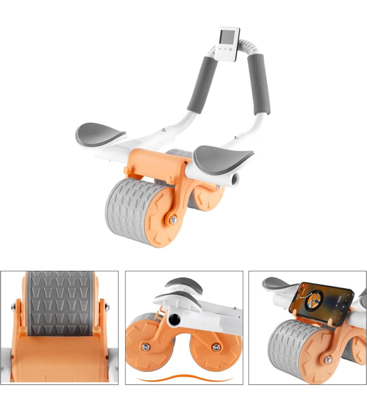 Brand New Auto Rebound Ab Roller with Elbow Support / Core Exercise Equipment - A36