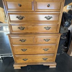 Tall wood dresser 