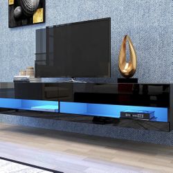DMAITH 75 inch TV Stand with LED Lights