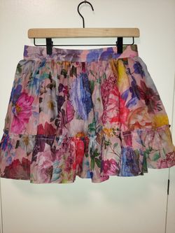 Floral Satin Skirt