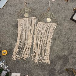 Two Gold Wall Hangings 