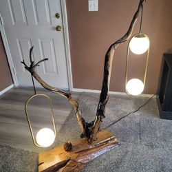 Real Wood Light Lamp With Vintage Bronze Glass Ball Hanging Pendant Lighting Illuminate Lights 