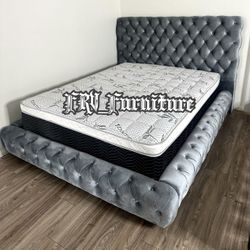 New Queen Bed Frame With Mattress 