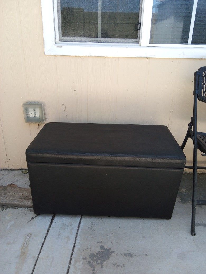 Dark Brown Ottoman Storage Bench