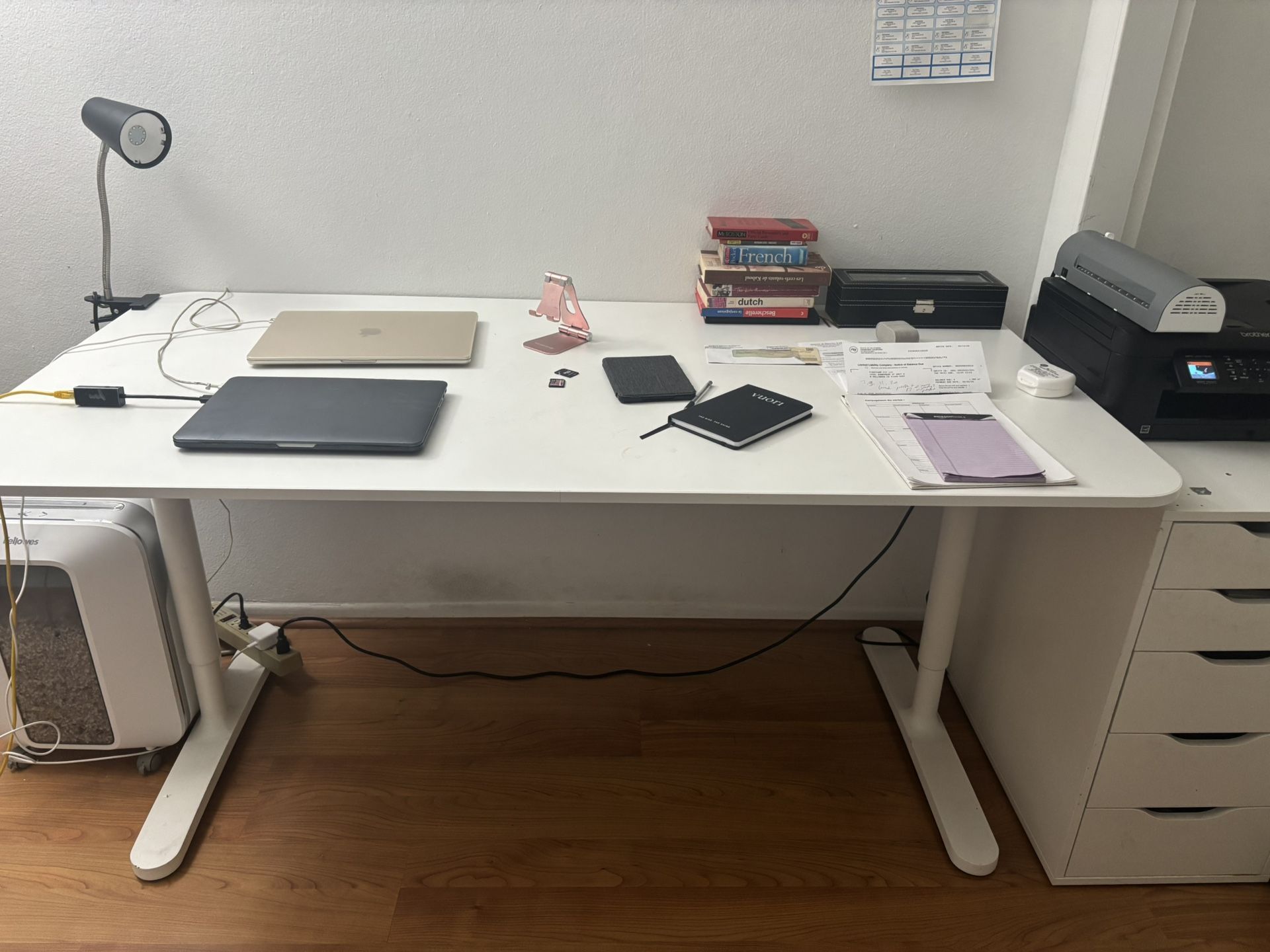 large adjustable height desk