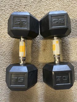BRAND NEW Cap Hex 35lb dumbbells set weights Rubber Coated