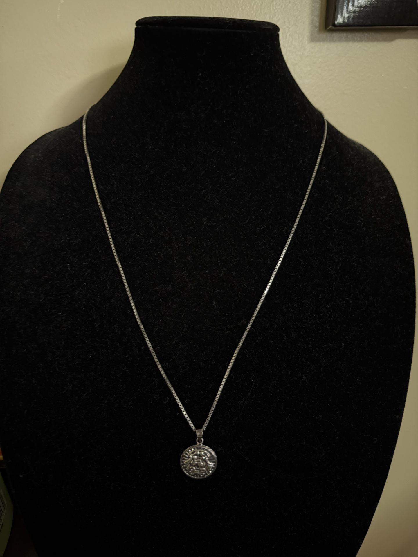 925 Silver 26inch Box Chain Angel Pendant