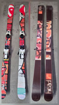 Head Twin tip Snow Skis 160cm Freestyle Tuned Waxed w Binding Adjust