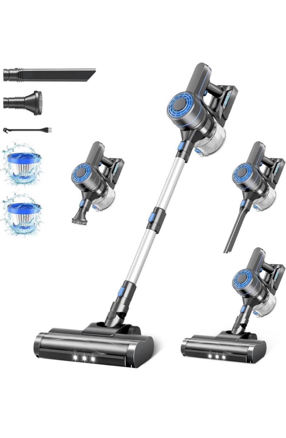 Cordless Vacuum Cleaner, 28Kpa Powerful Suction, Stick Cordless Vacuum 6 in 1, Detachable Battery Up to 40 Min Runtime, Lightweight Cordless Vacuum fo