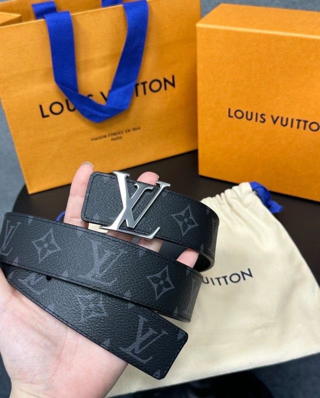 LV Men's Silver Belt Width 4cm