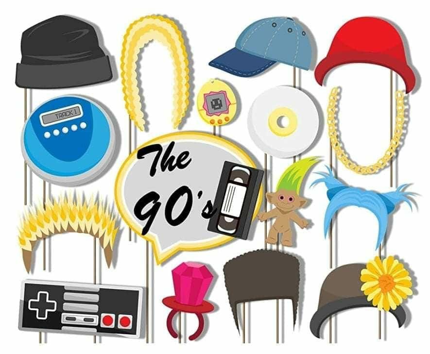 Birthday Galore 90's JAM! Photo Booth Props Kit - 20 Pack Party Camera Props Fully Assembled. Brand new.