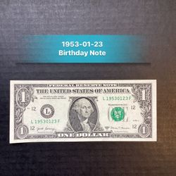 1953 Birthday Note,  Mint Condition 
