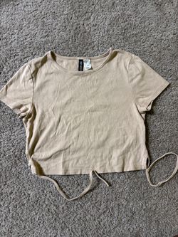 H&M Divided Beige Crop Top with Tie back