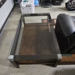Glass And Wood Coffee And End Tables