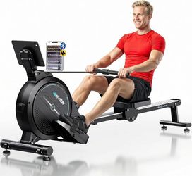 Rowing Machine,Wenoker Magnetic Rower Machine for Home,350 LB Weight Capacity, Smooth Whisper Quiet with LCD Monitor Tablet Holder & Comfortable Seat 