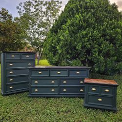 Bedroom Furniture: Tall Dresser | Long Dresser | One Nightstand Set for  Sale in San Antonio, TX - OfferUp
