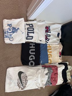 Large men’s T-shirts, Hugo, Ralph Lauren, and Nikki