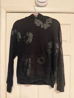DENIM TEARS Black Floral Print Pullover Hoodie