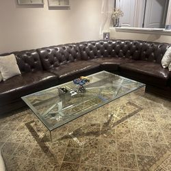 Leather Sofa Sectional With Coffee Table And Bench Great Condition Best Deal