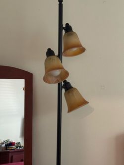 3-Light Floor Lamp with Glass Shades