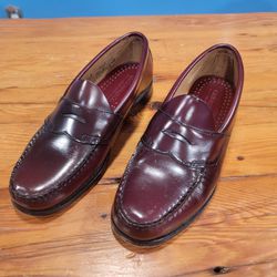 GH Bass Weejuns Penny Loafers Shoes Mens Size 7.5 Burgundy Wine Slip-On Classic