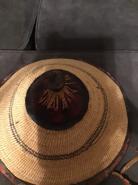 African handmade FULINI straw and leather hat