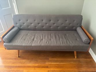 Mid-Century Modern Tufted Futon Sofa