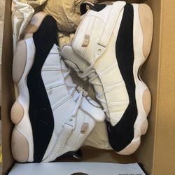 jordan 6 rings white black fossil stone Size 10