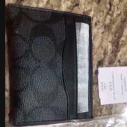 Coach Authentic Slim Id Card Case In Signature Canvas