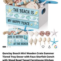 Wooden Crate With Beach Stuff