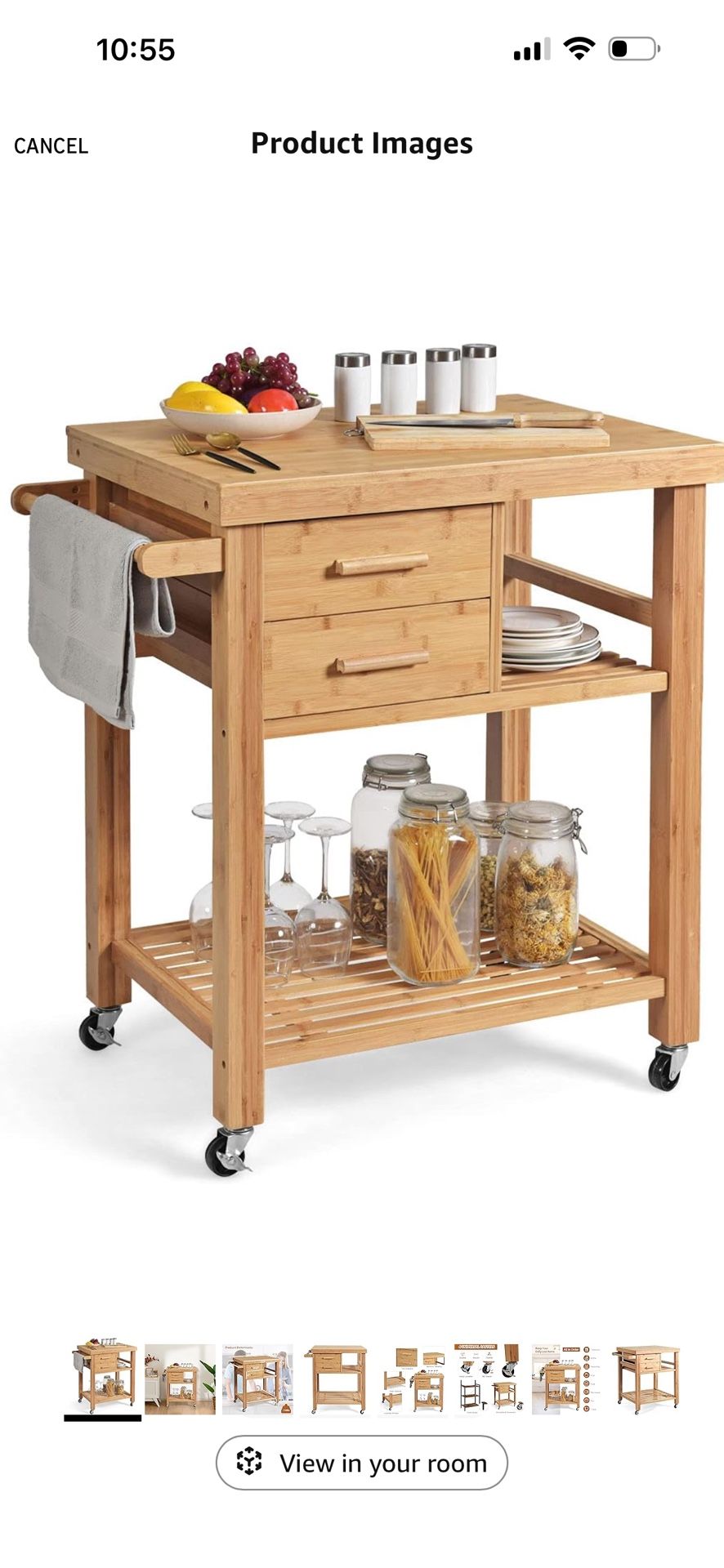 wooden kitchen island/cart