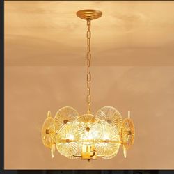 Shrine Lighting Gold Glass Chandeliers, Modern Design