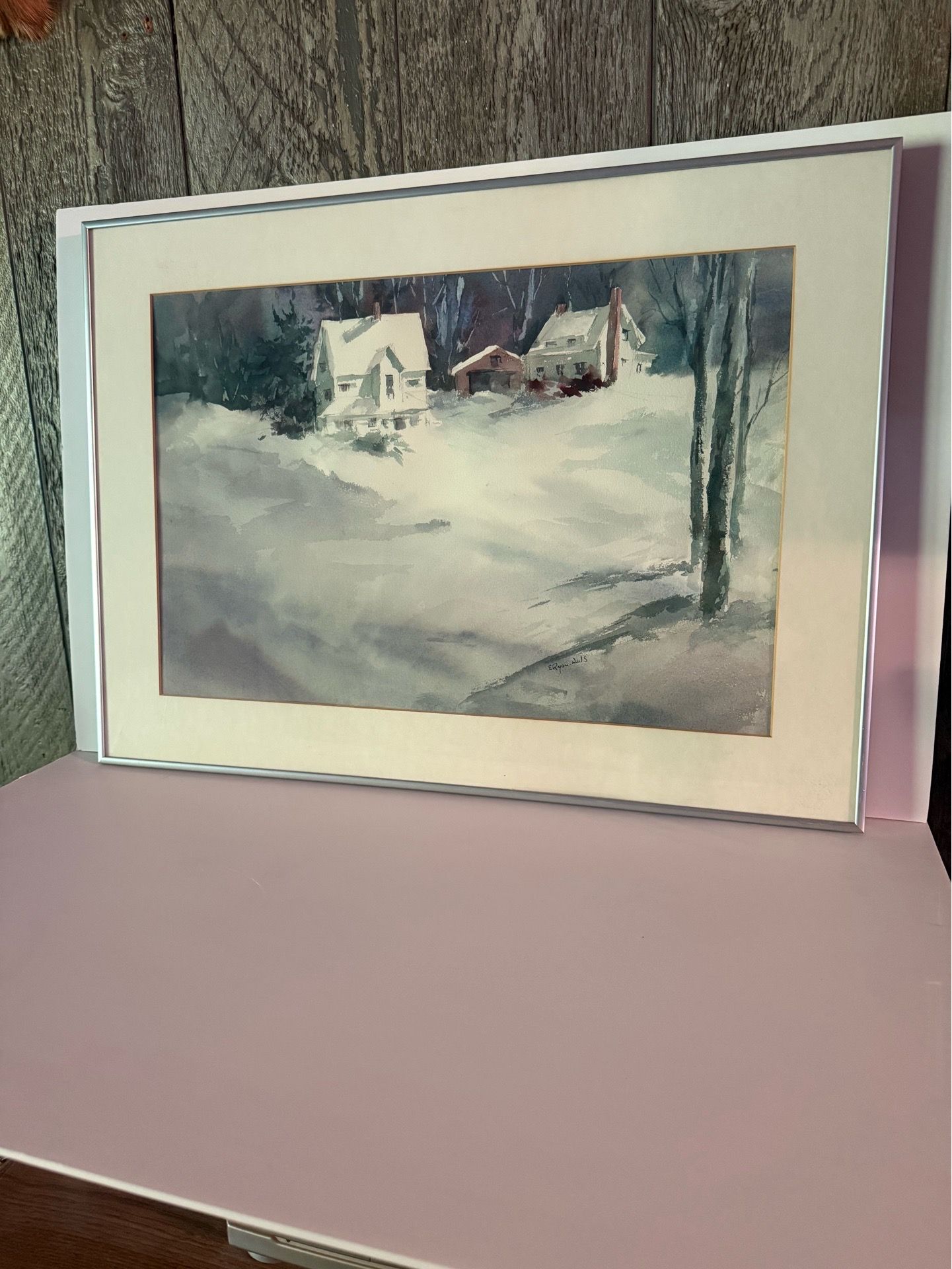 Watercolor painting signed