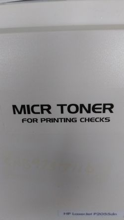 HP printer with magnetic toner for printing checks