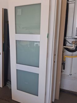 3 lite glaze glass door.